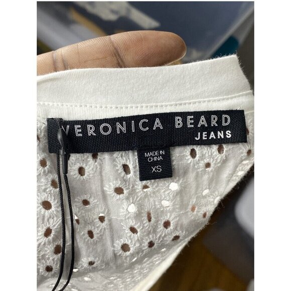 VERONICA BEARD JEANS Womens Mauna Short-Sleeve Eyelet Cotton Tee Size XS‎ - Picture 4 of 8